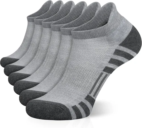 Vista 8 de Airacker Calcetines deportivos para correr, acolchados, transpirables, de corte bajo, para hombres y mujeres (6 pares)