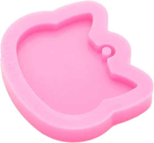 Vista 4 de Angel Wings Molde de silicona brillante y encantador estilo gato, etiqueta para mascotas, mini molde de silicona para etiqueta de gato, llavero