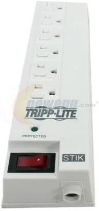 Vista 2 de Tripp Lite Regleta protectora contra sobretensiones de 6 tomas de ángulo recto, cable de 6 pies