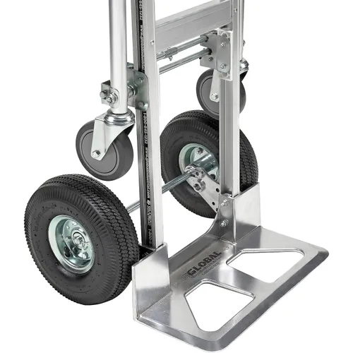 Vista 8 de Global Industrial Camión de mano convertible 2 en 1 de aluminio con ruedas neumáticas - Junior
