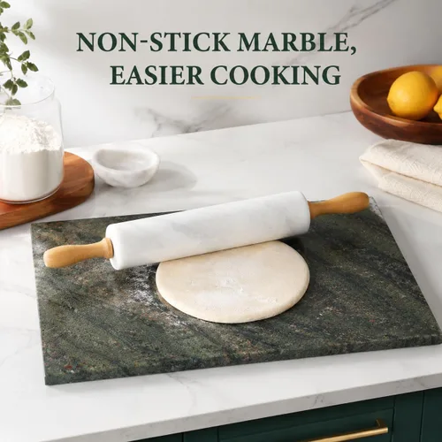 Vista 5 de Tabla de cortar de granito Koville para cocina, tabla de queso de losa de mármol grande de 16x12 pulgadas, tabla de servir rectangular para hornear