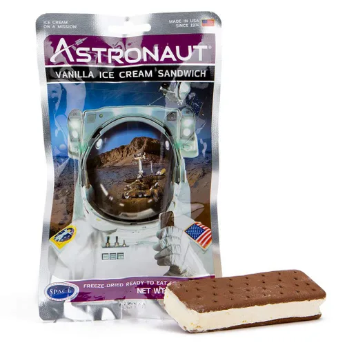 Vista 2 de Astronaut Foods - Sandwich de helado congelado, postre espacial de la NASA, vainilla, 1 unidad