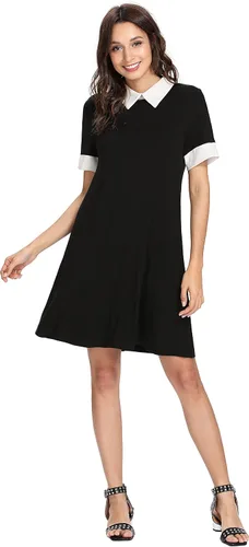 Vista 3 de Floerns Camiseta holgada Casual para Mujer, Vestido flojo, Simplemente combina con un collar, Manga 34