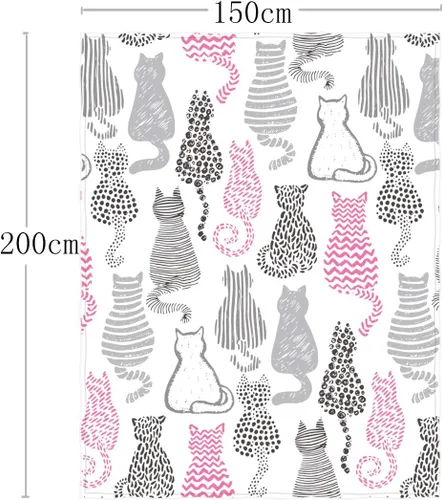Vista 5 de Manta de 58 x 80 pulgadas con bonito estampado de gato súper suave para cama, sofá, ligera, para viajes, camping, para niños y adultos, para todas