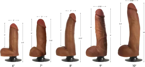 Vista 2 de Jock Dark Bareskin Consolador Vibrador con Bolas - 8 Pulgadas