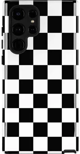 Vista 11 de Skinit Funda para teléfono Pro compatible con Galaxy S22 Ultra - Diseño de tablero de ajedrez rosa