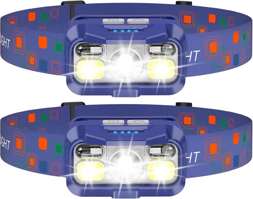 Vista 8 de LHKNL Linterna frontal recargable, lumen súper brillante, paquete de 2