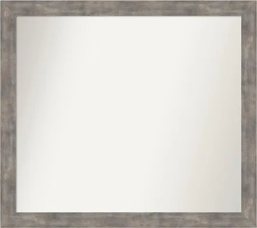 Vista 182 de Amanti Art Silver Bathroom Mirror for Over Sink, 26x45 Custom Made Marred Pewter Rectangle Vanity Mirror, Oversize Casual Wood Frame, Hangs Estaño