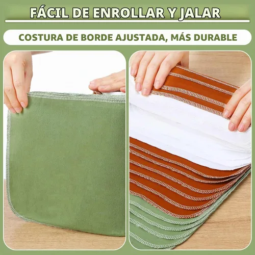 Vista 4 de Paquete de 36 toallas de papel reutilizables para limpieza, tono tierra