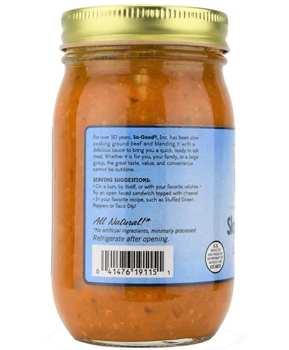 Vista 3 de So-Good Sloppy Joe Relleno con Carne Molida Tarro de 16 oz - Solo calienta y sirve
