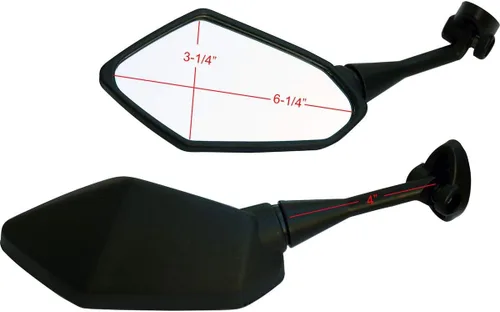 Vista 3 de Compatible con 1 par de espejos negros para motocicleta Kawasaki Ninja 500R 2006