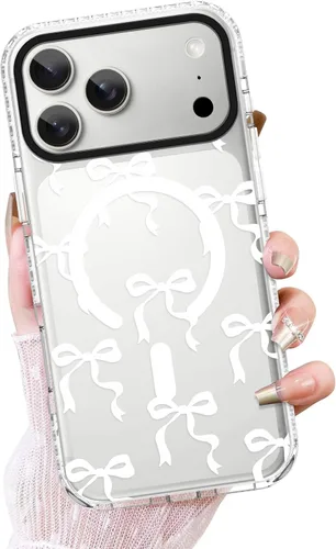 Vista 11 de OOK Funda magnética transparente para iPhone 17, lindo encaje floral negro Encaje Negro Floral