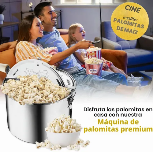 Vista 7 de Great Northern Popcorn 6251 olla original de acero inoxidable para palomitas de maíz, Twister, Plateado Stainless-Steel Popcorn Popper with Hand
