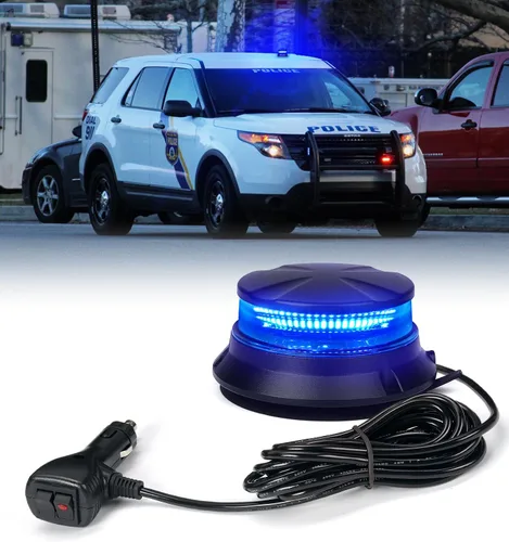 Vista 8 de Xprite Luz de Baliza LED Giratoria, Luces Estroboscópicas Súper Brillantes de 4.5 Pulgadas para Montacargas con Base Magnética para Camión