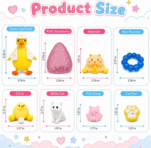 Vista 9 de 15Pcs Taba Squishy Pack Fidget Toys, Squishies Stress Relief Toys for Kids 15