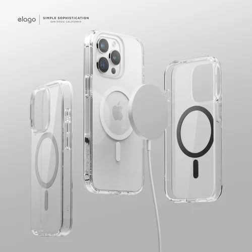 Vista 9 de elago Funda magnética híbrida transparente compatible con iPhone 15 Pro, compatible con MagSafe, 6.1 pulgadas, protección contra caídas de grado