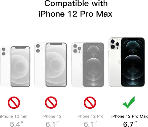 Vista 2 de JETech Funda magnética para iPhone 12 Pro Max de 6.7 pulgadas, compatible con carga inalámbrica MagSafe, a prueba de golpes, parte trasera