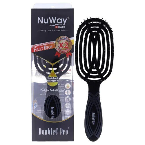 Vista 20 de NuWay® DoubleC PRO® - Cepillo patentado para el cuidado del cuero cabelludo, diseño de doble curva para masaje del cuero cabelludo