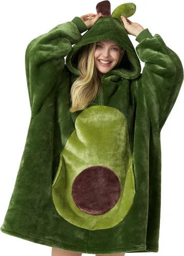 Vista 10 de Giggling Getup Manta Vestible con Capucha para Mujeres y Hombres Manta con Capucha Vestible de Forro Polar Sherpa Sudadera Manta Vestible Sherpa