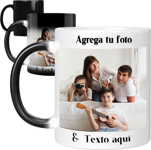 Vista 7 de Taza mágica personalizada, taza de café personalizada que cambia de color, taza de café de 11 onzas con sensible al calor, regalos personalizados