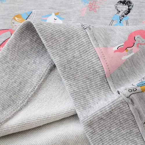Vista 5 de Sudaderas de manga larga para niñas pequeñas, sudadera con estampado de dinosaurio, unicornio, 2-7T