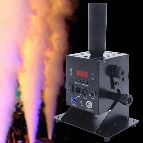 Vista 2 de TFCFL Máquina de niebla a chorro de CO2 de 250 W con manguera de gas de 16.4 ft, columna de gas multiángulo, control DMX, 9 canales, kit de máquina