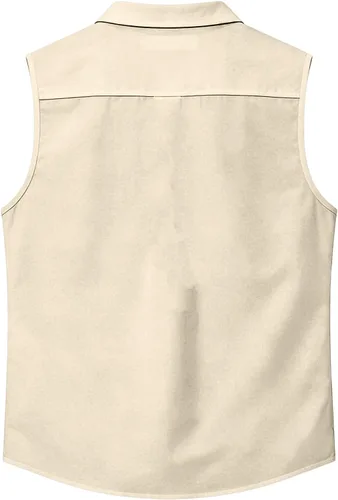 Vista 4 de RTRDE Mens Sleeveless Button Down Shirts Lightweight Casual Summer Beach Dress Tank Top, S-3XL