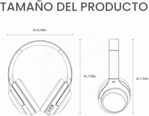 Vista 9 de iKF Auriculares inalámbricos T1, tiempo de reproducción de 50 horas, graves negro (Black 1.0)