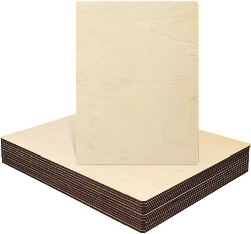 Vista 15 de 150 cuadrados de madera para manualidades, piezas de madera sin terminar de 5 x 5 pulgadas para manualidades, hojas de madera en blanco, hojas