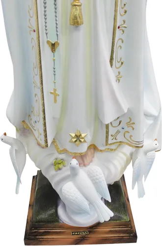 Vista 5 de Estatua religiosa de Nuestra Señora de Fátima de 44 pulgadas Virgen María #1038