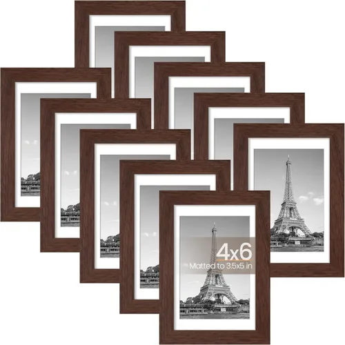 Vista 25 de upsimples Juego de 10 portarretratos de 4 x 6, para exhibir fotos de 3.5 x 5 con paspartú o 4 x 6 sin marco de fotos, collage para pared o mesa