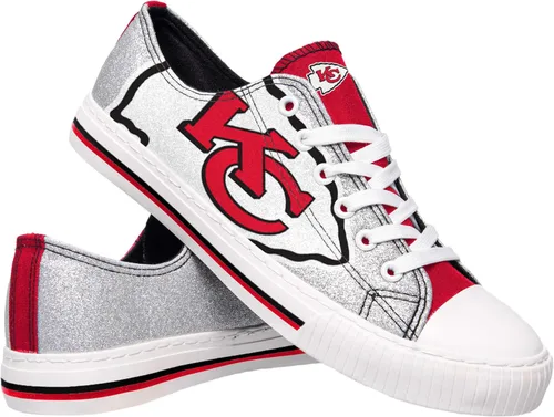 Vista 7 de FOCO Womens NFL Team Logo Ladies Fashion Glitter Low Top Canvas Sneakers Shoes