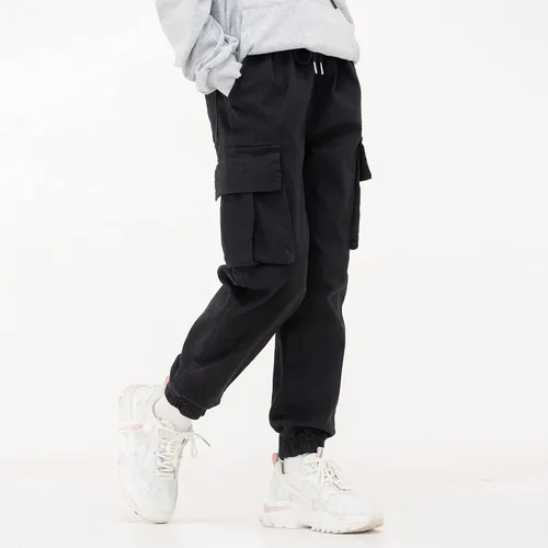 Vista 6 de MINI PANDA Pantalones para niñas, elásticos, holgados, tallas 6-16, de moda