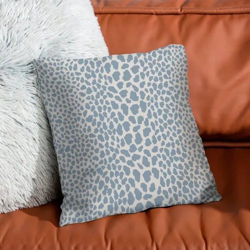 Vista 7 de Funda de almohada con estampado de leopardo y guepardo azul claro, funda de cojín a rayas de animales africanos, funda de almohada rústica