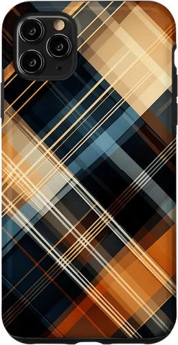 Vista 13 de Navy Black and Orange Plaid Halloween Fall Autumn Pumpkins Case for iPhone 17