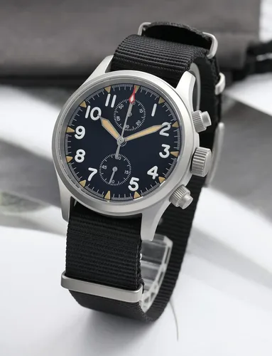 Vista 2 de TACTICAL FROG Militado Militado Relojes Militares para hombre cronógrafo 1.535 in Pilot VK61 Movimiento de cuarzo Casual Relojes de pulsera