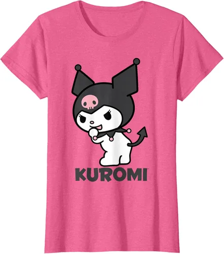 Vista 39 de Sanrio Kuromi - Camiseta con logotipo en la parte trasera Gris Oscuro