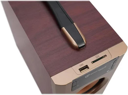 Vista 6 de Rockville Sistema de altavoces compacto de cine en casa RHB70 con Bluetooth/USB/FM, madera de cerezo Bluetooth, USB, tarjeta SD, RCA Aux