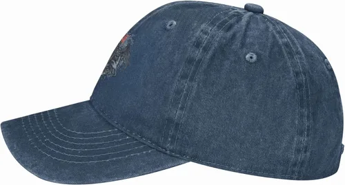 Vista 4 de Cowboy Hat Trendy Hats for Man and Women Djustable Four Season Outdoor Baseball Cap of Hell Skull with Angel Navy Blue