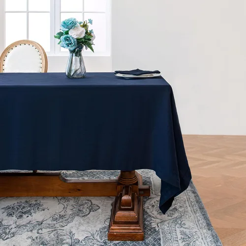 Vista 18 de Linen World - Mantel de lino de otoño de 90 x 60 pulgadas, mantel rectangular lavable de lino francés para comedor, al aire libre, bodas