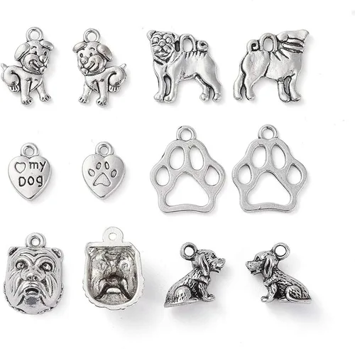 Vista 19 de Craftdady Colgantes de estilo tibetano con temática mixta antigua para la fabricación de joyas de bricolaje