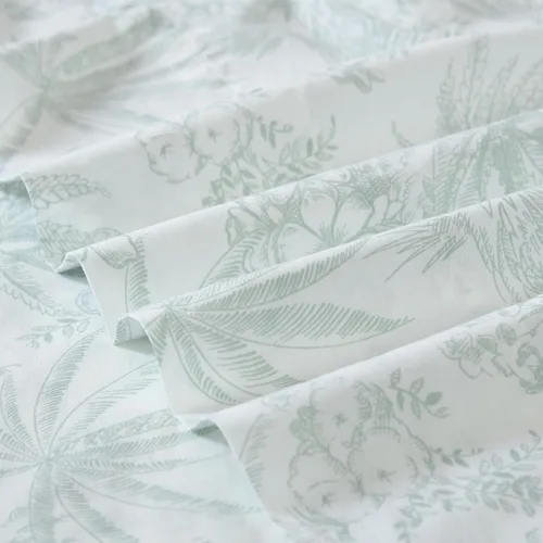 Vista 6 de Tommy Bahama - King Size Sheet Set with Fitted Sheet & Pillowcases Bolígrafo y tinta verde palma