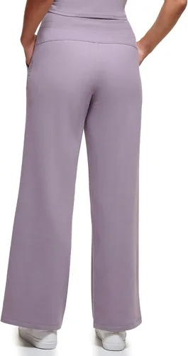 Vista 3 de Calvin Klein Performance Camiseta básica Calvin Klein con espalda cruzada para mujer, Lila ahumado