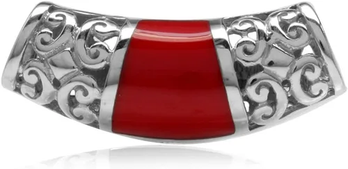 Vista 10 de Silvershake Colgante de diapositiva con incrustaciones de filigrana de plata de ley 925 chapada en oro blanco