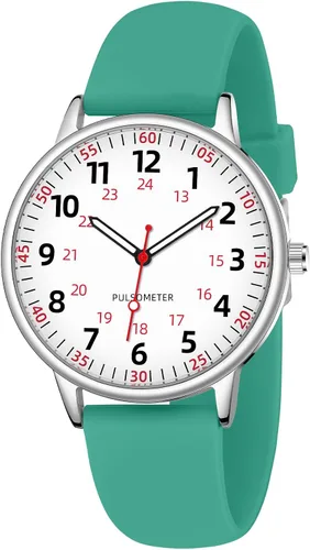 Vista 11 de Reloj de enfermera para mujer, resistente al agua, analógico, de silicona, con segundero, reloj de enfermería