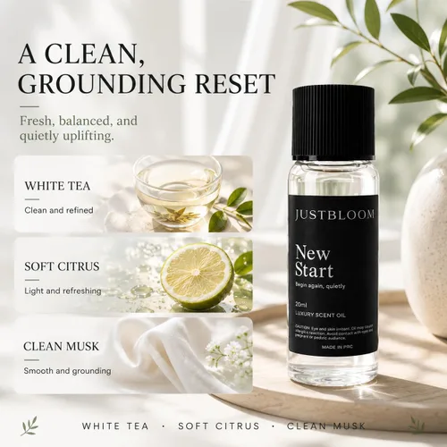 Vista 4 de JustBloom Aceite de fragancia New Start para difusores sin agua