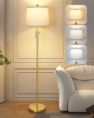 Vista 11 de JUNNAI Lámpara de pie moderna de altura ajustable, lámpara de pie alta con 3 temperaturas de color, lámparas de pie para sala de estar, dormitorio