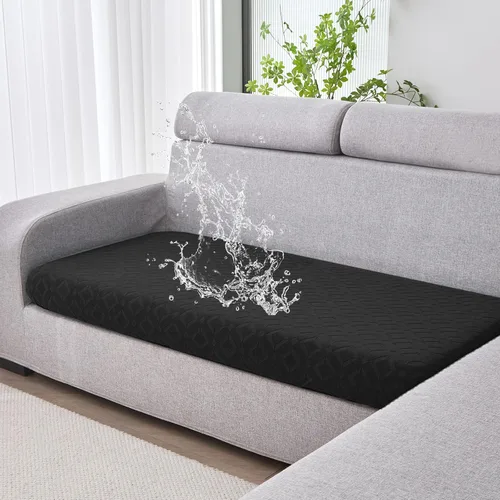 Vista 20 de Genina Fundas de cojín para sofá impermeables, fundas elásticas para sofá seccional, funda de cojín lavable, antideslizante, con parte inferior