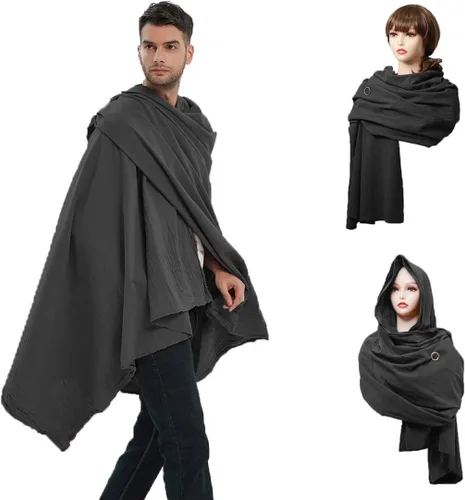 Vista 25 de Bufanda con capucha estilo pícaro, capa medieval, renacentista, para hombre, calentador de cuello con capucha, accesorios Cyberpunk
