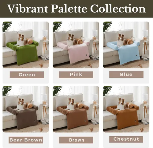 Vista 2 de Allisandro Tapete de cama calmante para perro, funda de sofá lavable para perros, cómoda y antideslizante con cojín, funda protectora impermeable